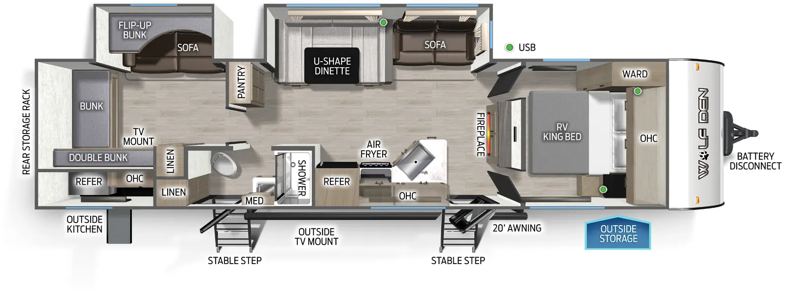 Cherokee Black Label 301BHBL Floorplan